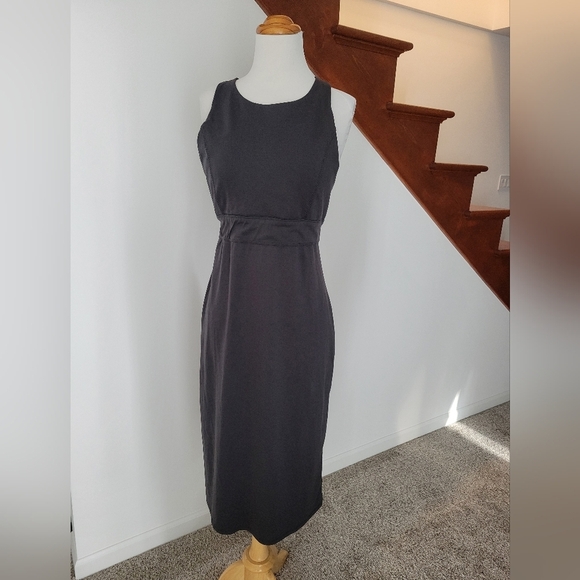 Athleta Gray Cross Back Dress M - Picture 2 of 6
